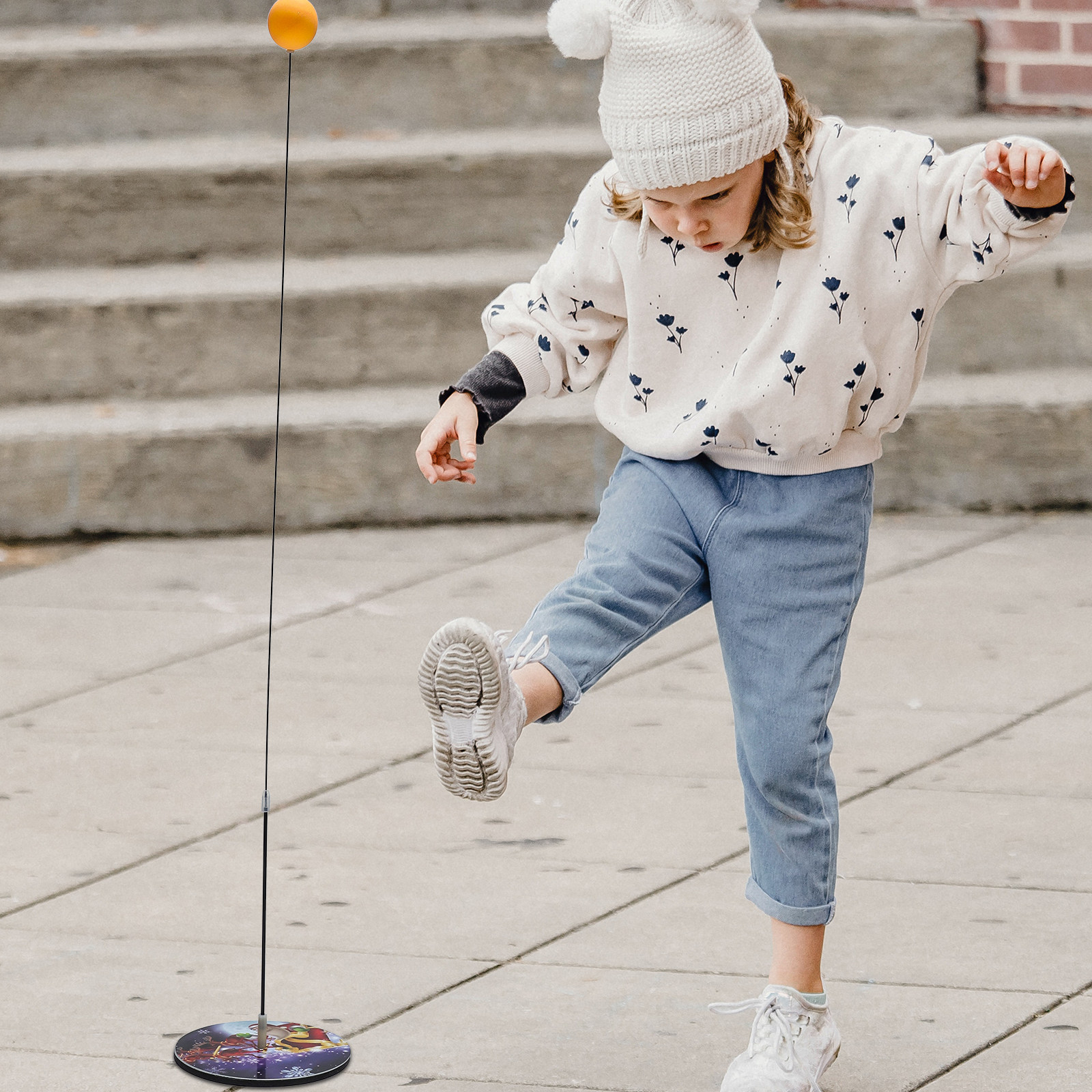 Kids Outdoor Table - 1Set Table Tennis Trainer Elastic Shaft