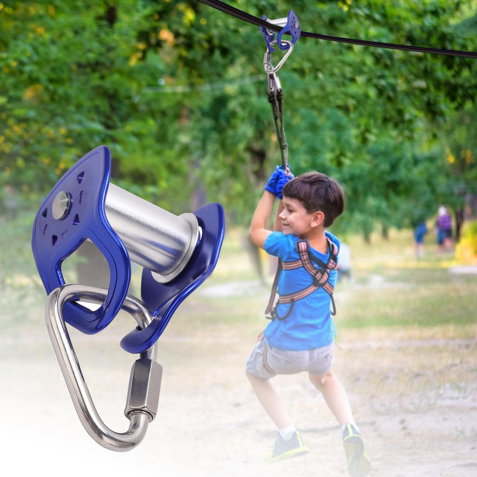 Kids Outdoor Zipline - Heavy Duty Zip Line Trolley Quick
