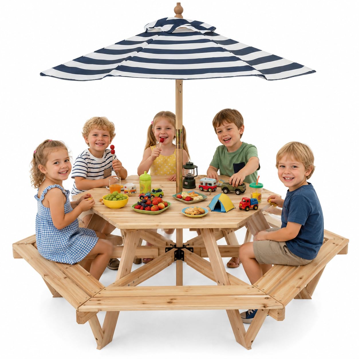 Kids Outdoor Table - Kids Picnic Table, Hexagonal Toddler Outdoor