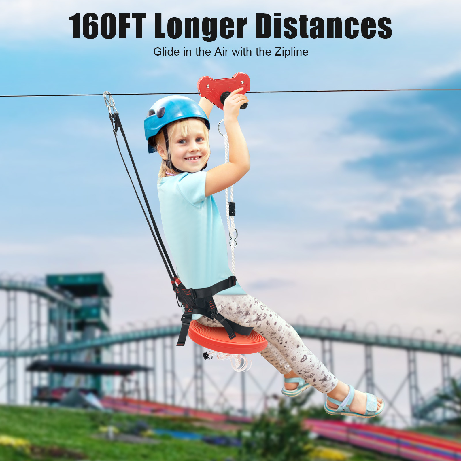 Kids Outdoor Zipline - Kids Zipline Adventure Set - Sturdy