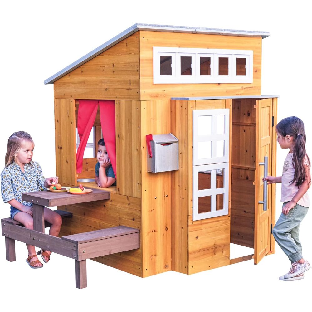 KidKraft Modern Wooden Playhou - Kids Outdoor Table recensione e prezzo