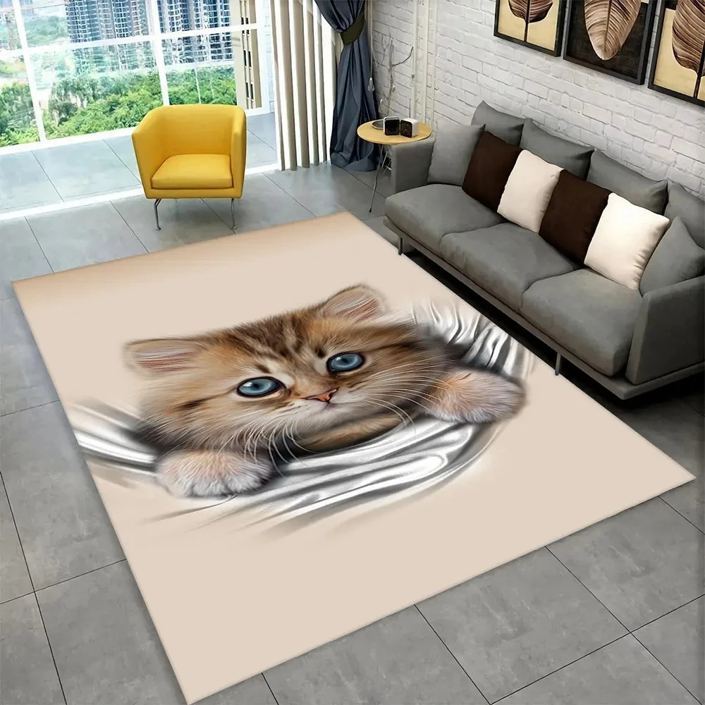 3D Cute Cat Cartoon Area Rug,C - Kids Outdoor Kitchen Diy recensione e prezzo