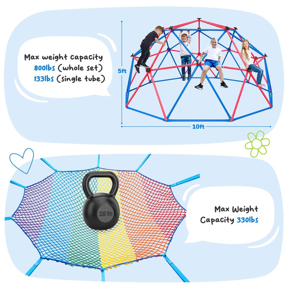 Climbing Dome with Climbing Ca - Kids Outdoor Jungle Gym recensione e prezzo