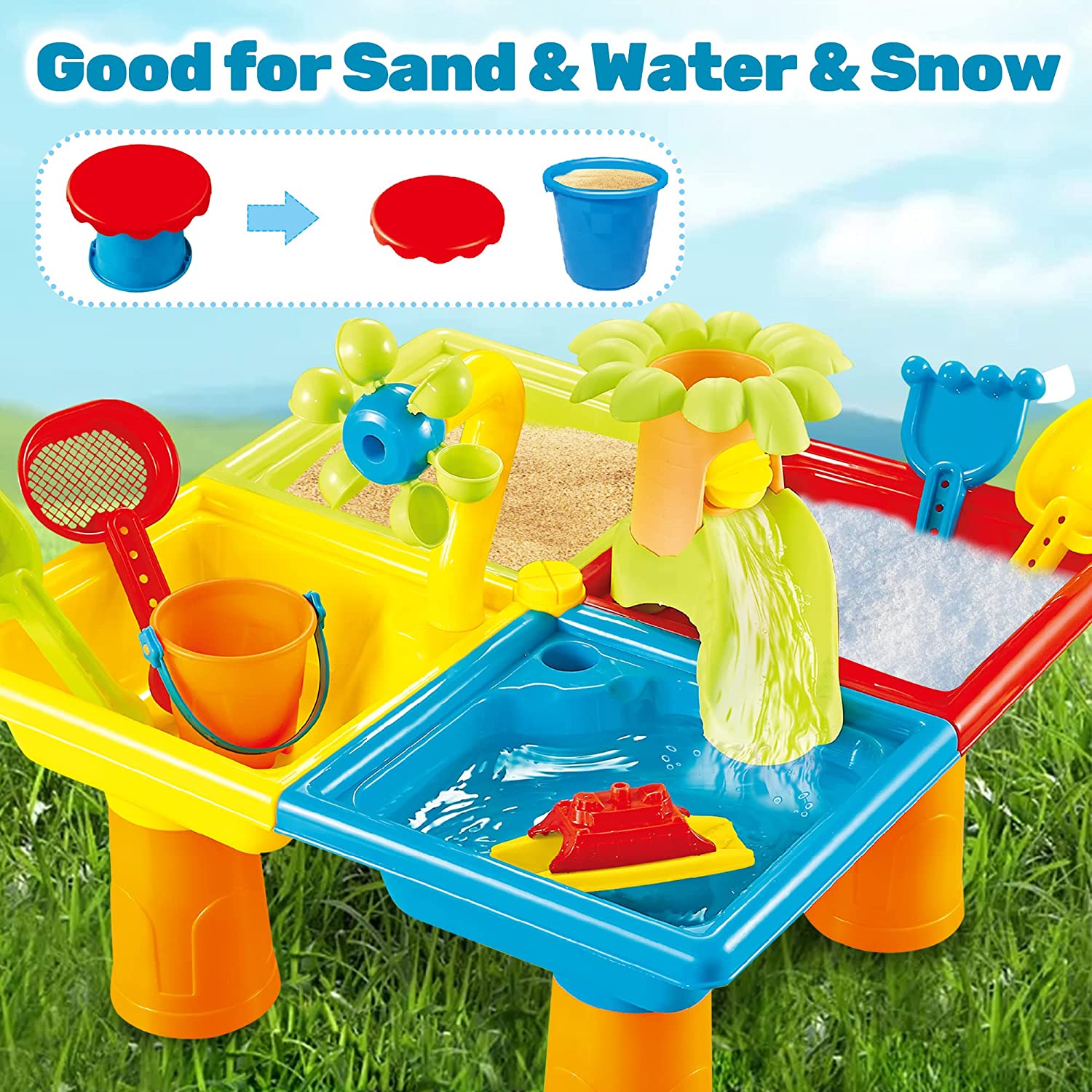 Beach Table Sand Play Toys Chi - Kids Outdoor Table recensione e prezzo