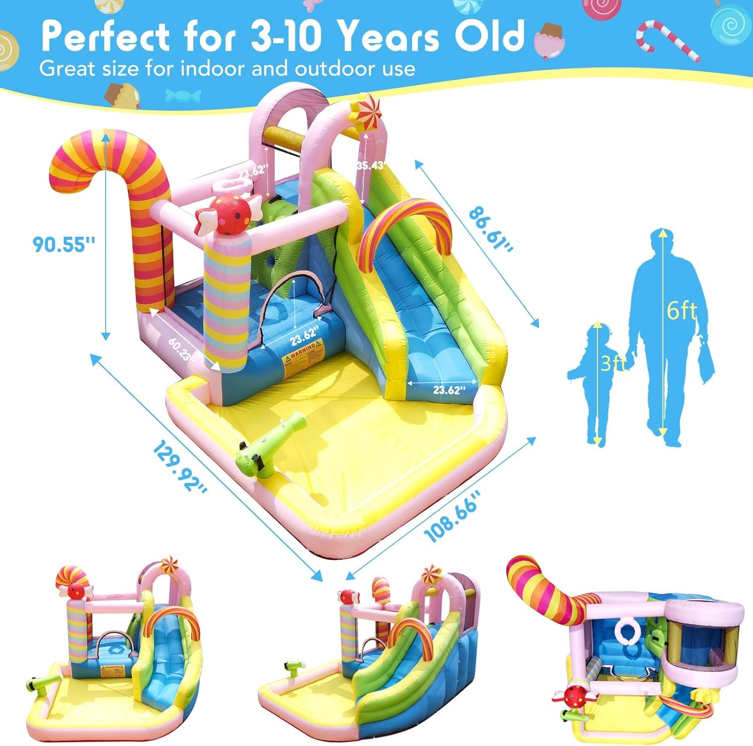 Kids Inflatable Water Slide Bo - Kids Outdoor Water Park recensione e prezzo