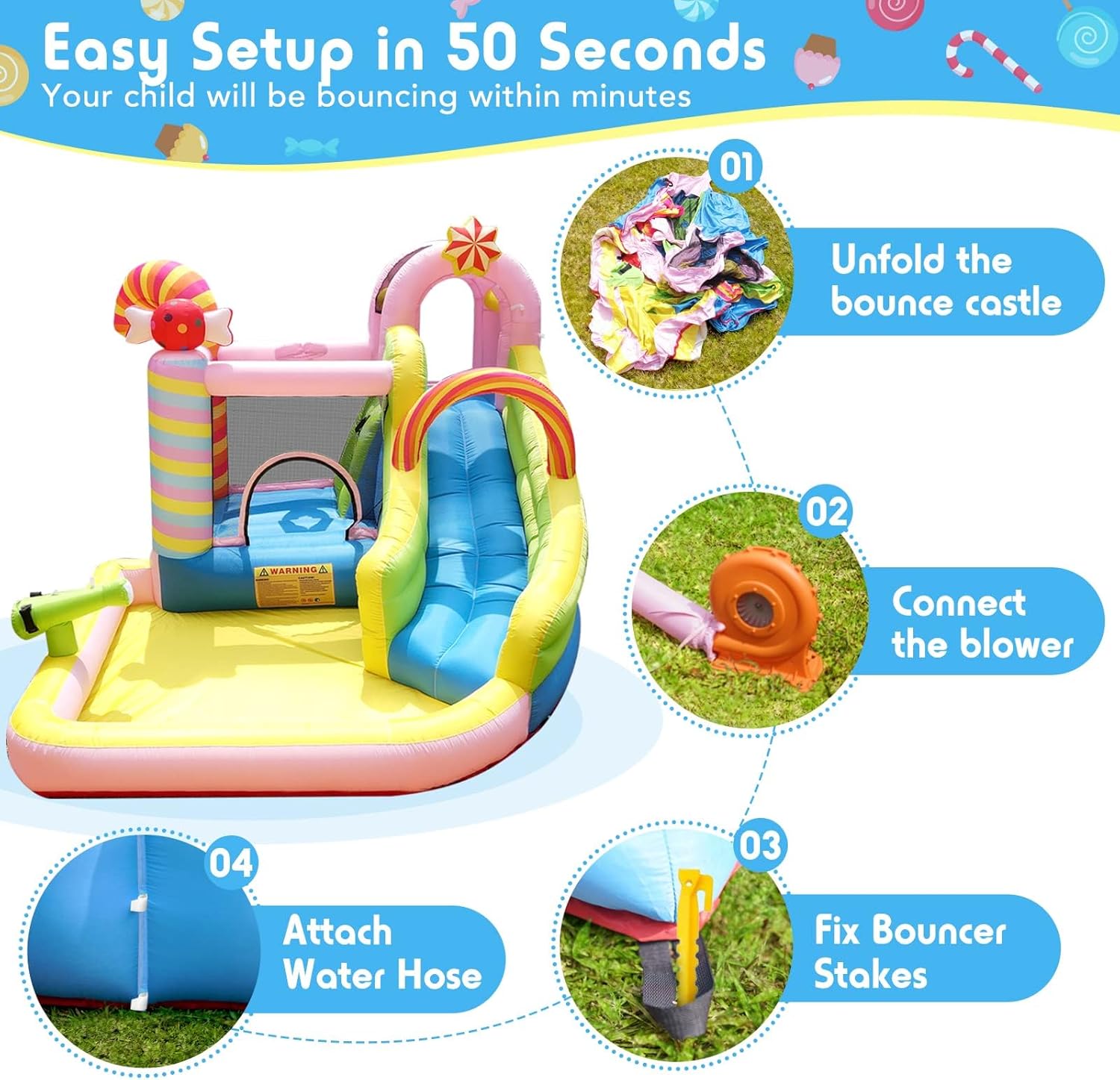 Kids Inflatable Water Slide Bo - Kids Outdoor Water Park recensione e prezzo
