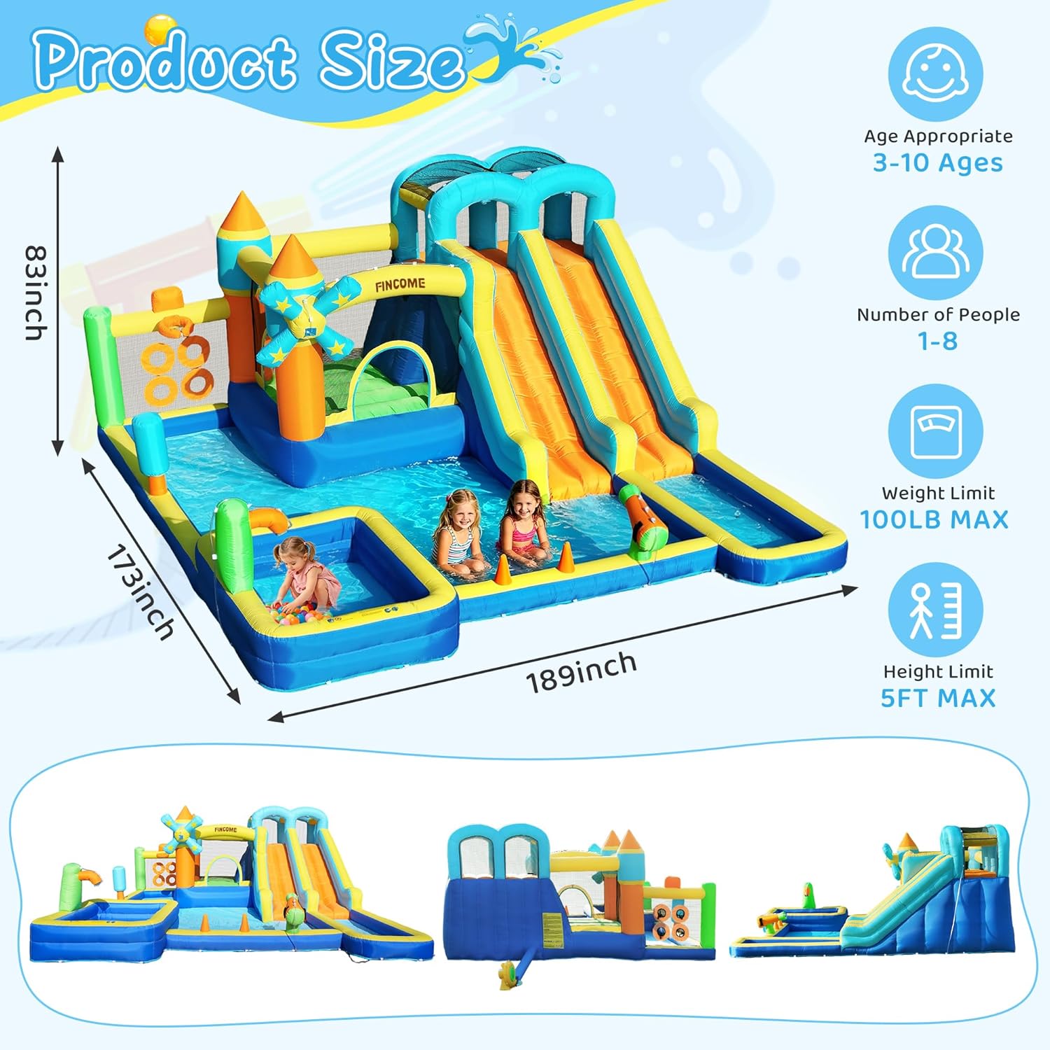 10-in-1 Inflatable Bouncy Cast - Kids Outdoor Water Park recensione e prezzo