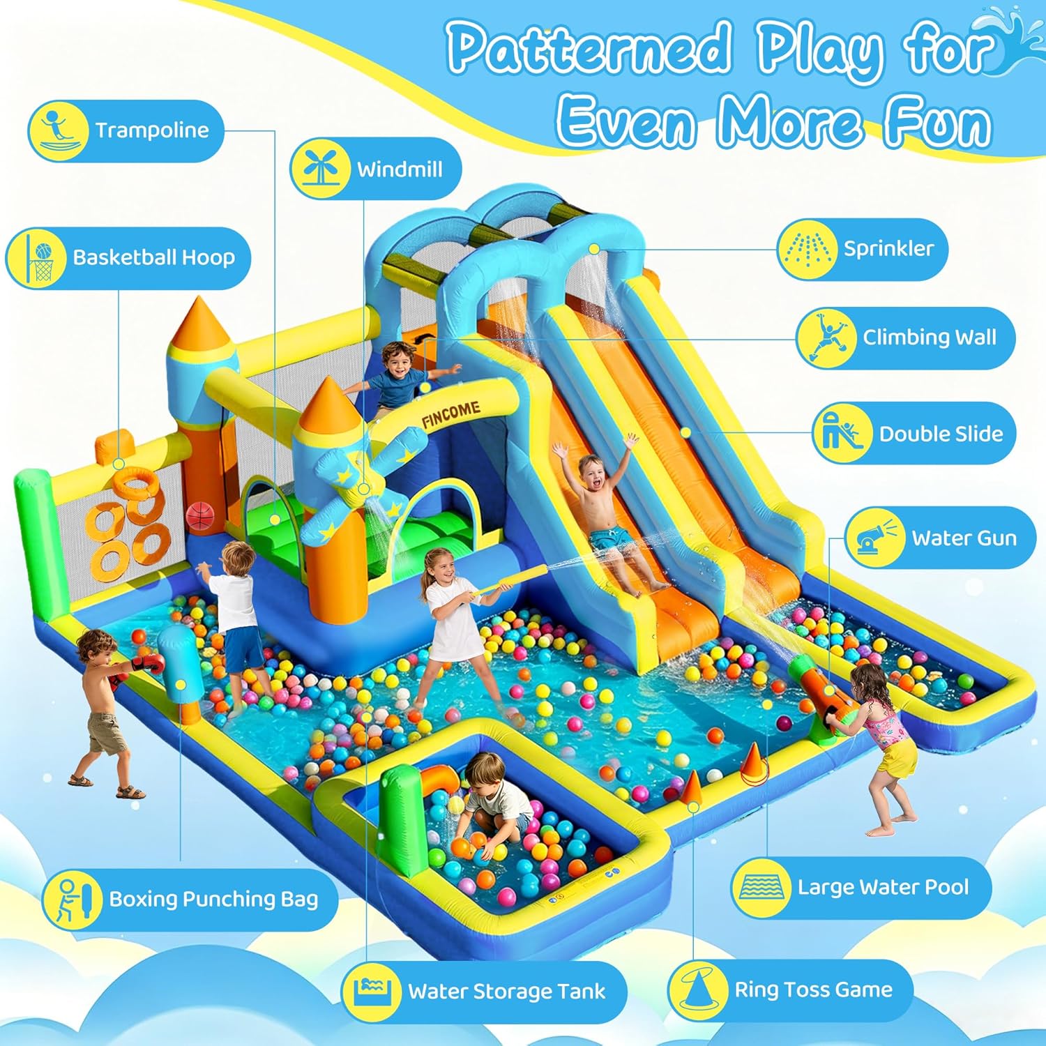 10-in-1 Inflatable Bouncy Cast - Kids Outdoor Water Park recensione e prezzo