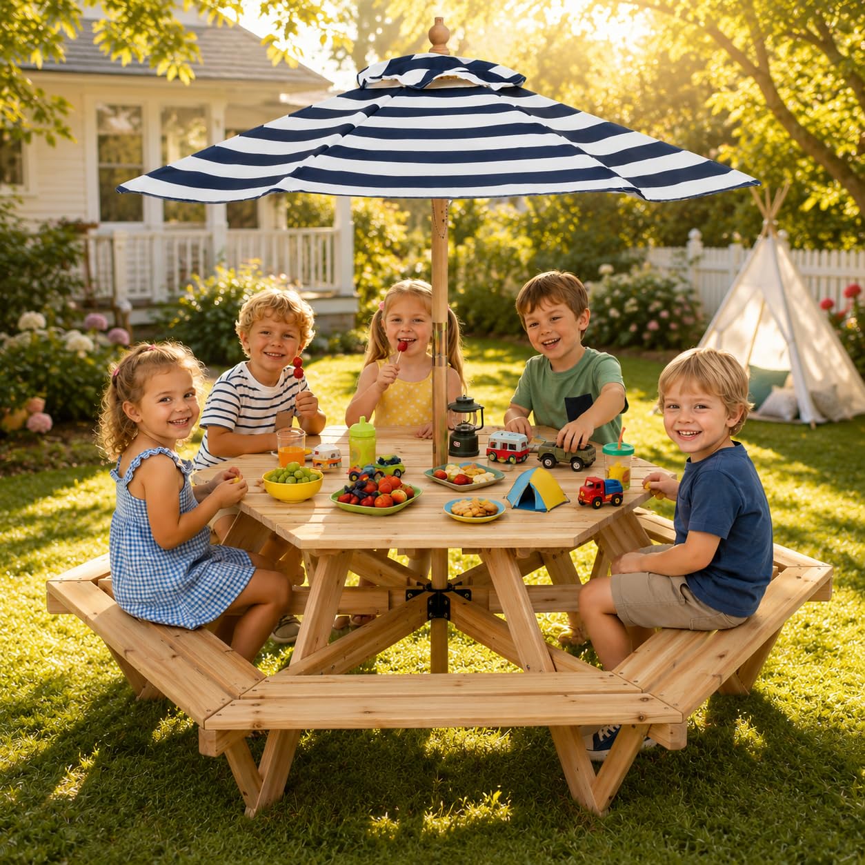 Kids Picnic Table, Hexagonal T - Kids Outdoor Table recensione e prezzo