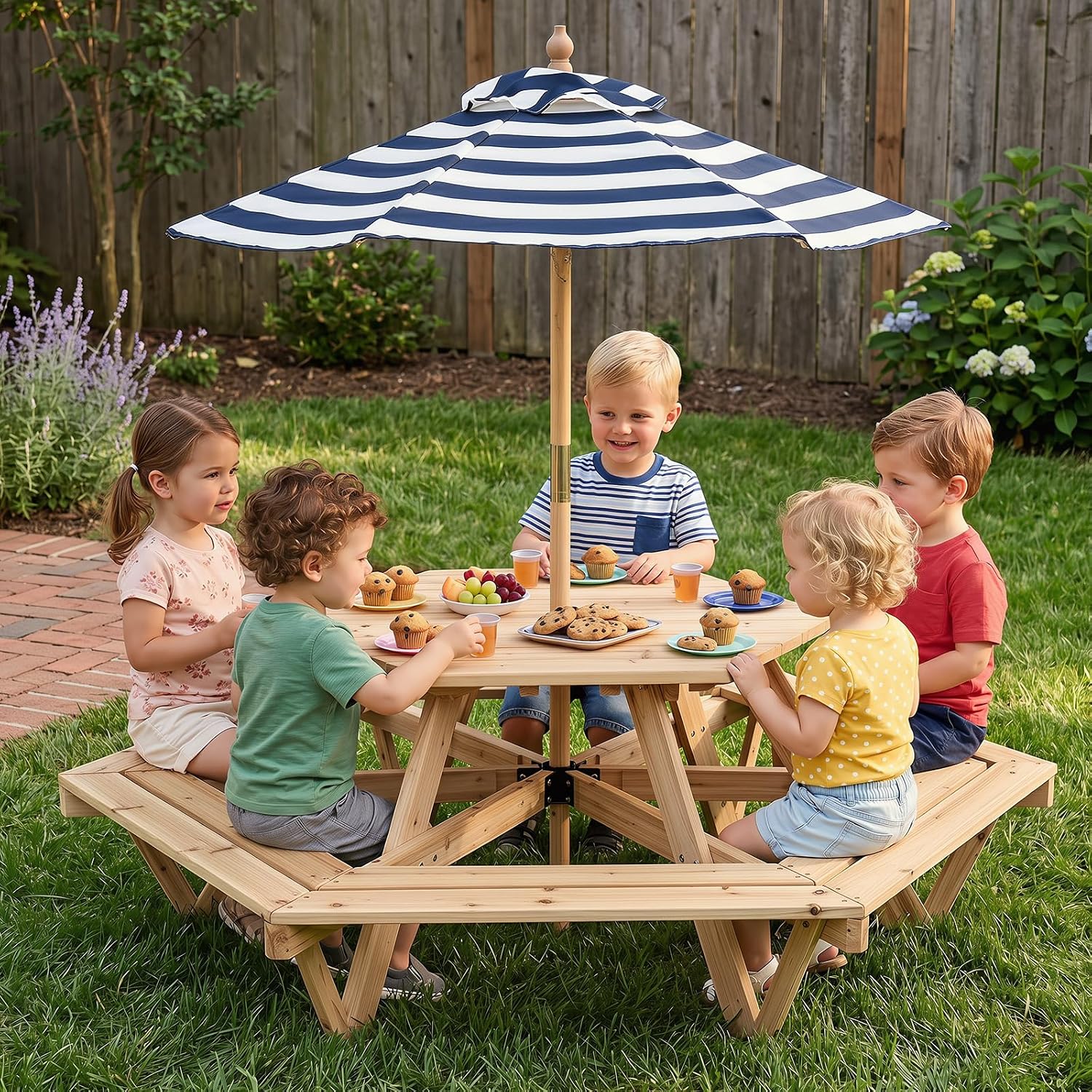 Kids Picnic Table, Hexagonal T - Kids Outdoor Table recensione e prezzo