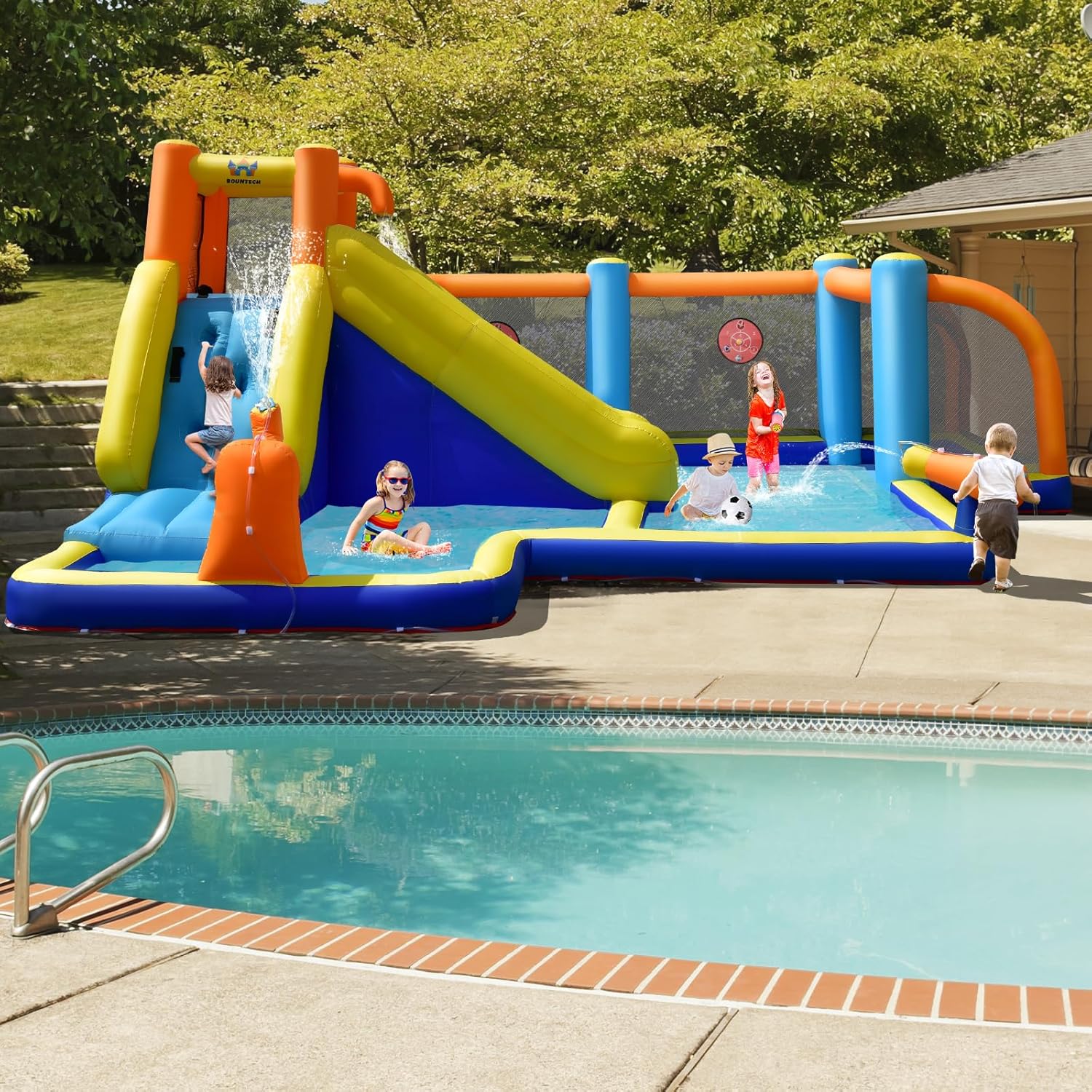 Giant Inflatable Water Slide B - Kids Outdoor Water Park recensione e prezzo