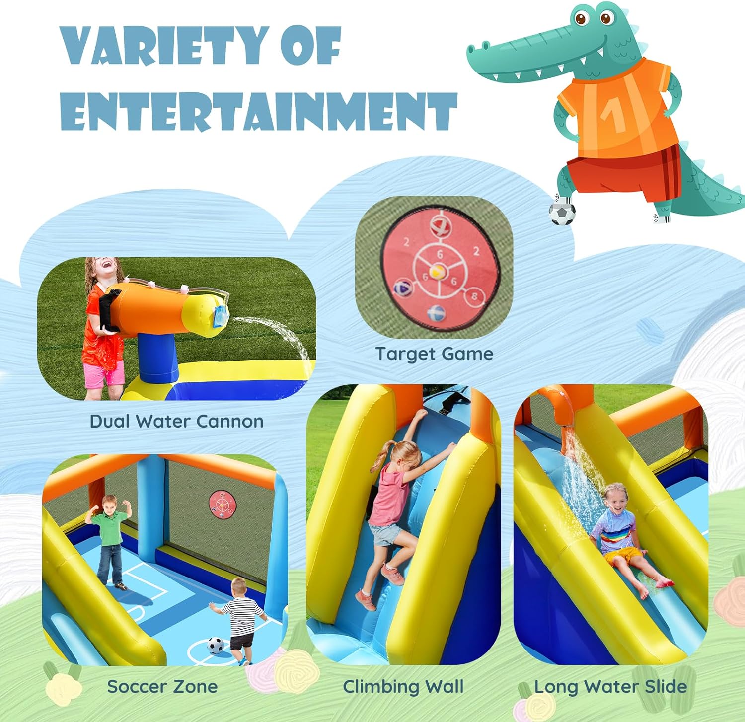 Giant Inflatable Water Slide B - Kids Outdoor Water Park recensione e prezzo