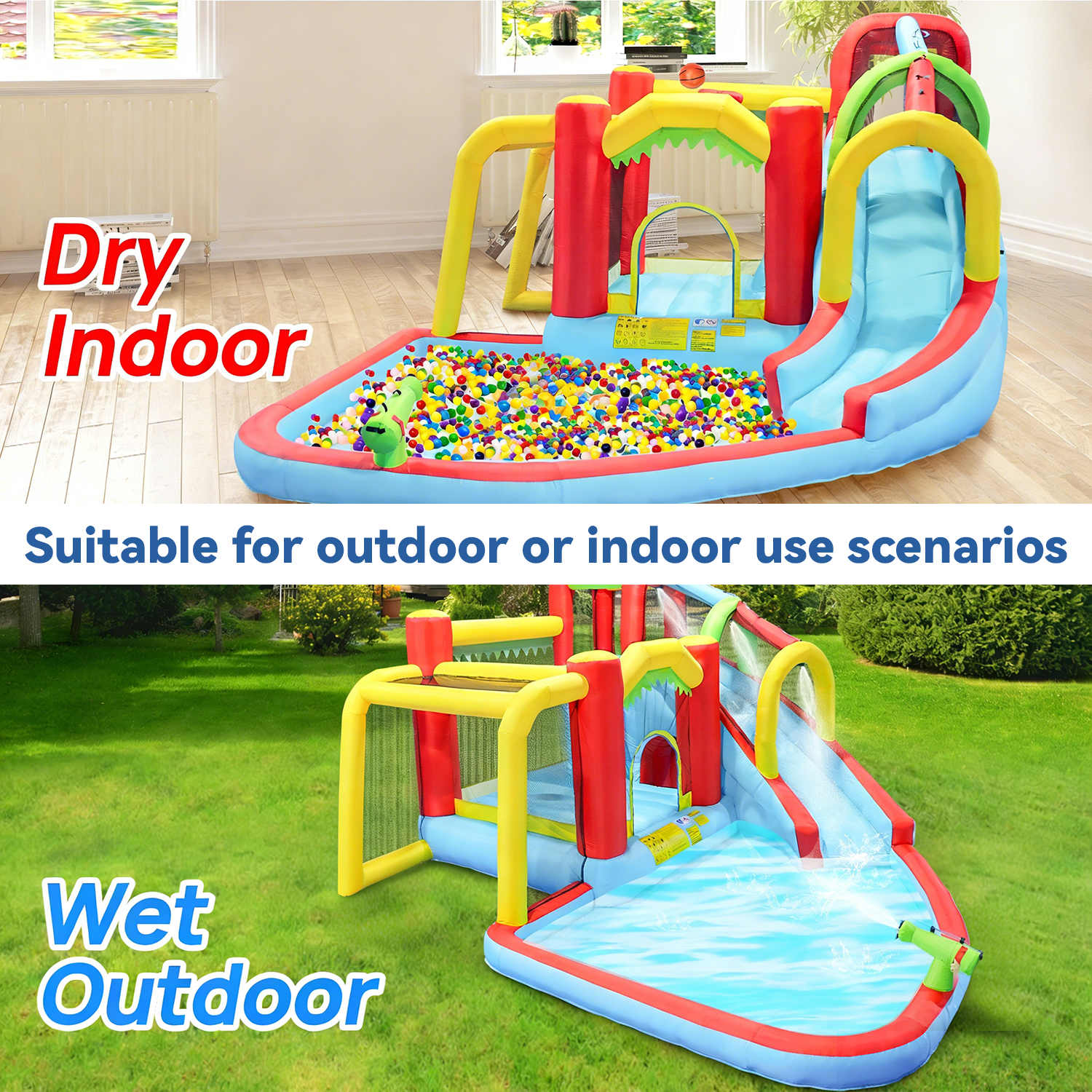 7in1 Inflatable Water Slide Pa - Kids Outdoor Water Park recensione e prezzo