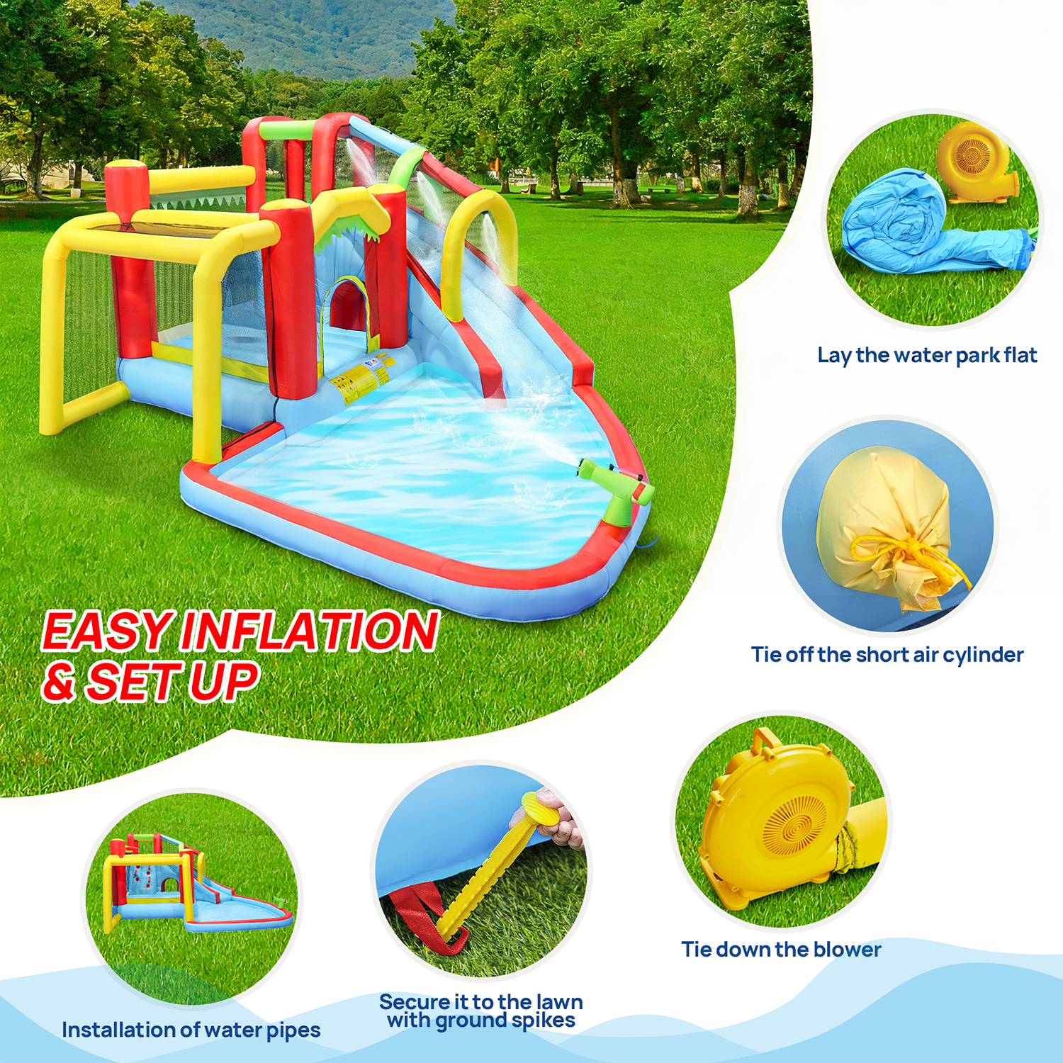 7in1 Inflatable Water Slide Pa - Kids Outdoor Water Park recensione e prezzo