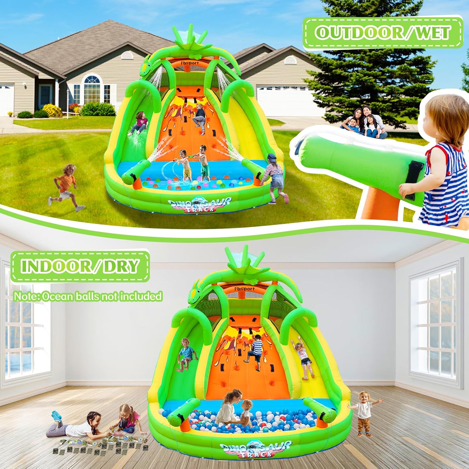 Kids Inflatable Bounce House w - Kids Outdoor Water Park recensione e prezzo