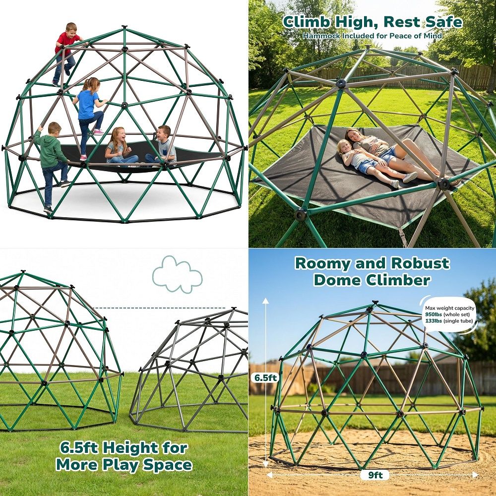 6.5 FT Tall Climbing Dome with - Kids Outdoor Jungle Gym recensione e prezzo