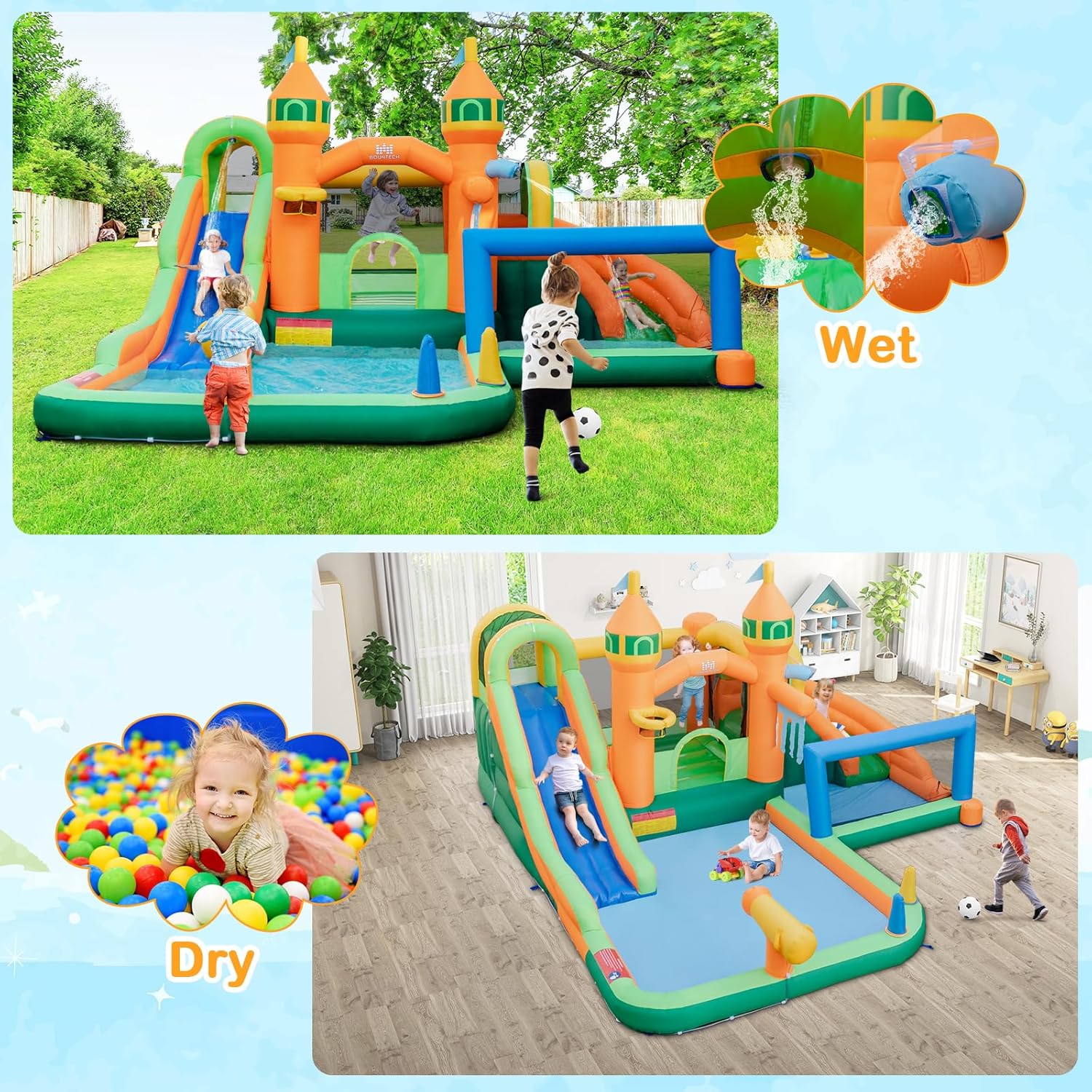 9-in-1 Inflatable Water Park B - Kids Outdoor Water Park recensione e prezzo