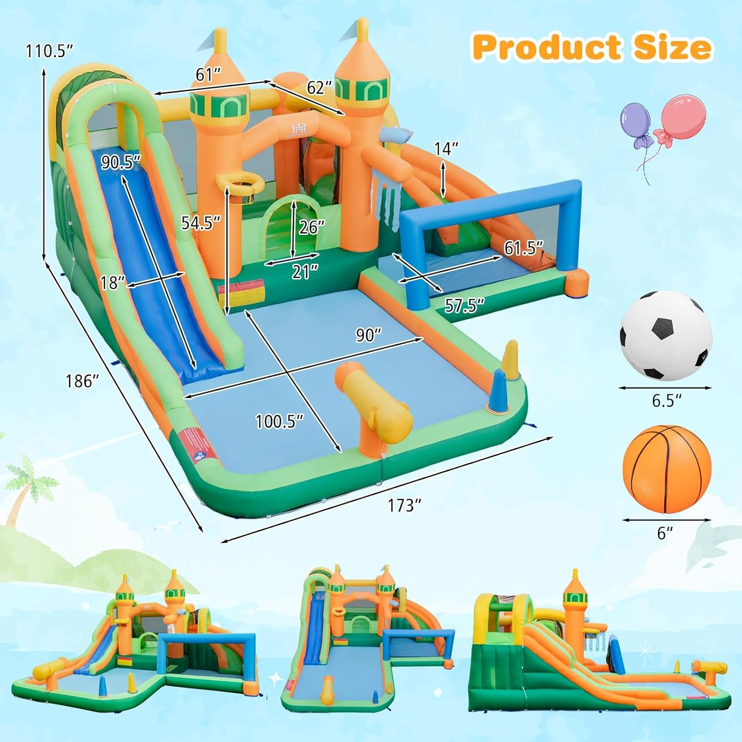 9-in-1 Inflatable Water Park B - Kids Outdoor Water Park recensione e prezzo
