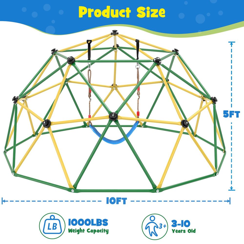 Climbing Dome, 10FT Climber wi - Kids Outdoor Jungle Gym recensione e prezzo